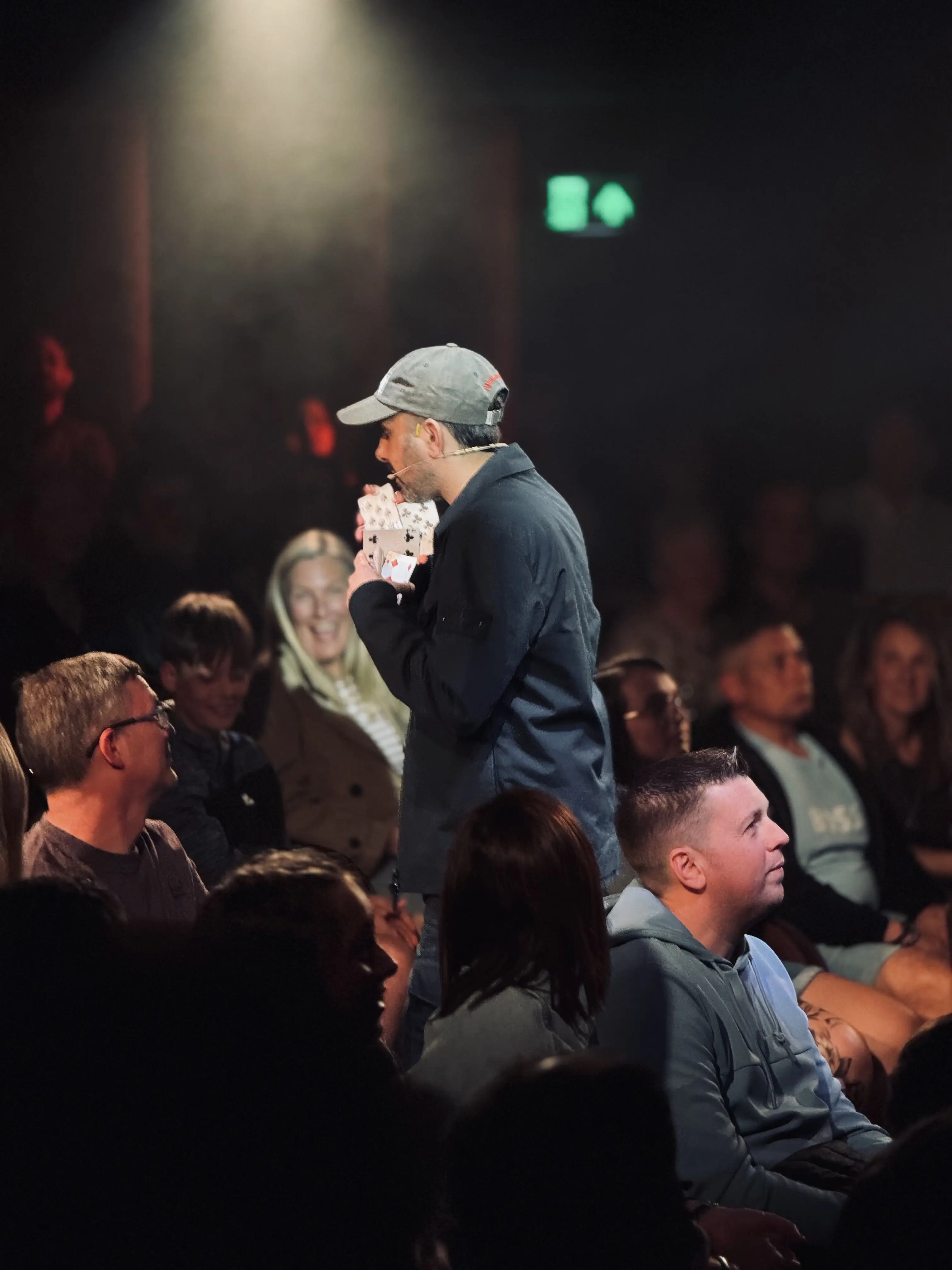 Charlie Hewish working the crowd during a consultancy project