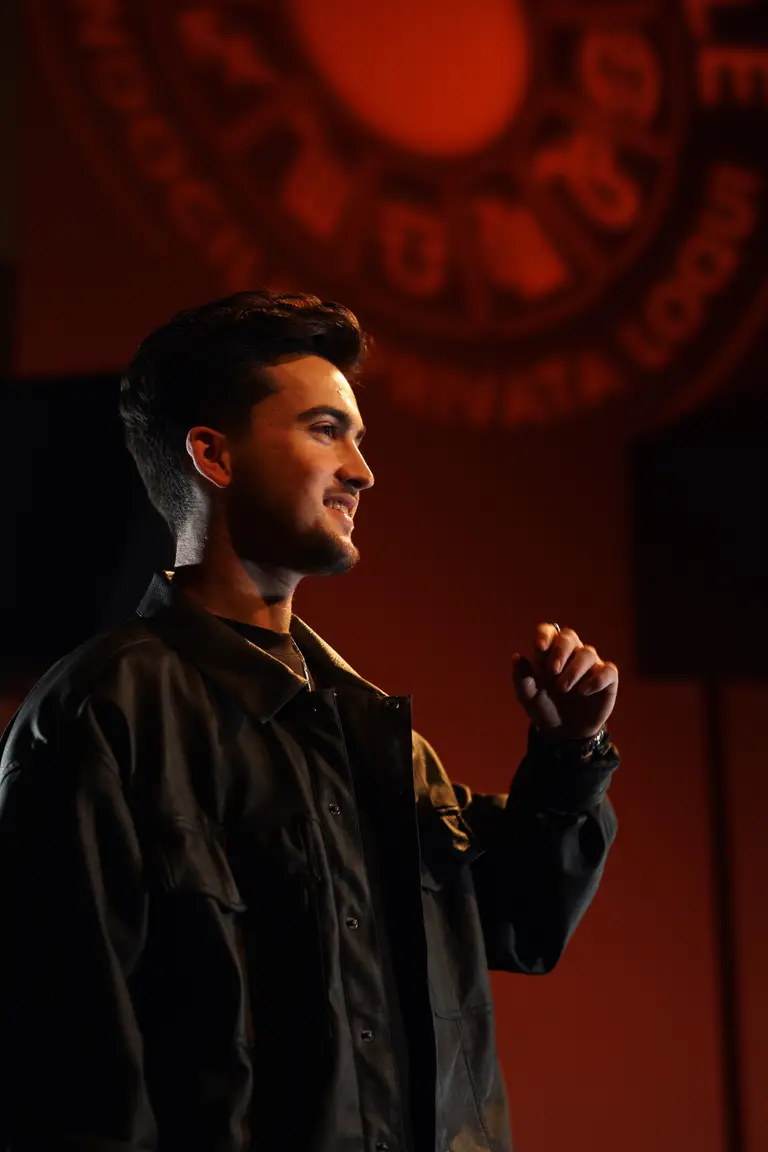 Charlie Hewish on stage